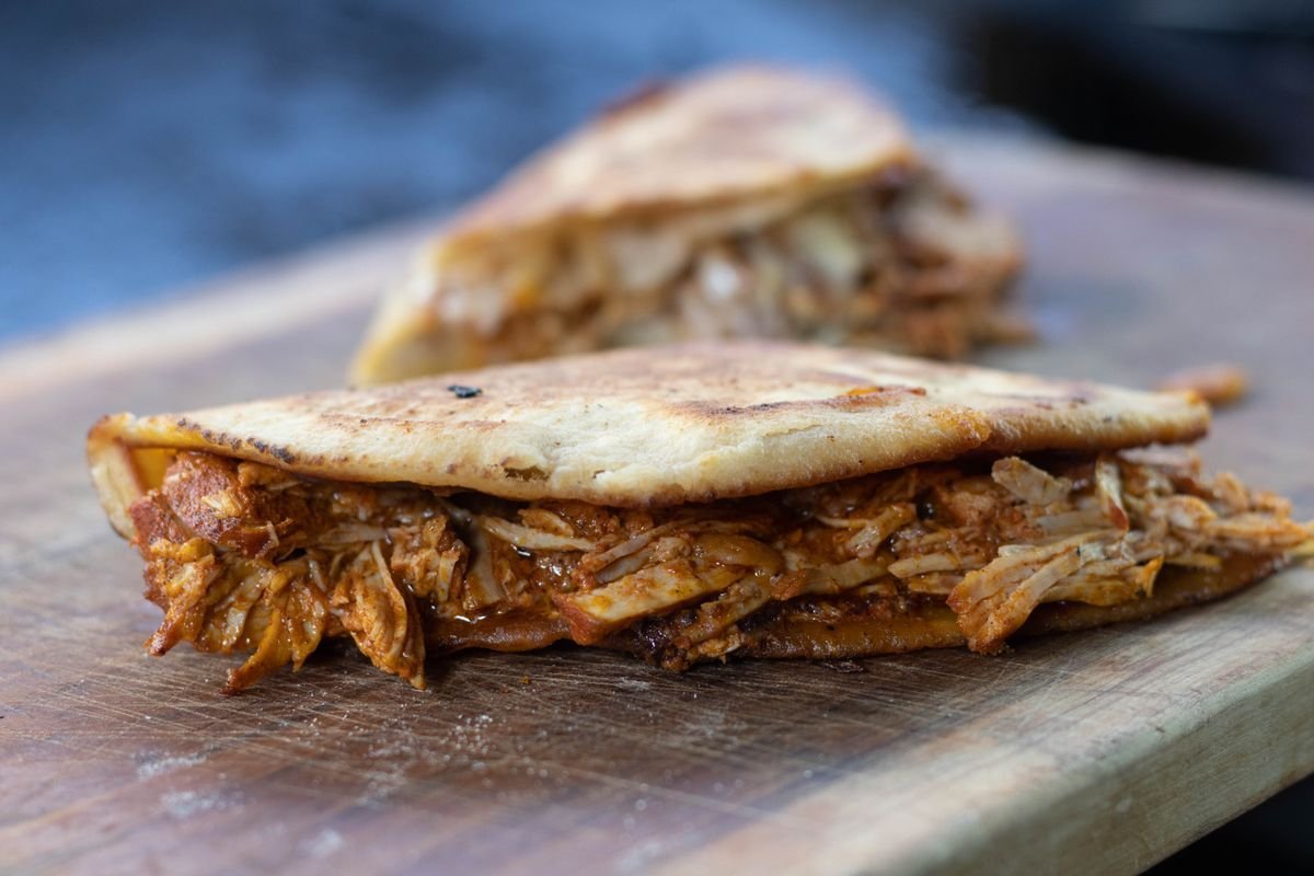 Arepas Stuffed with Carne Mechada