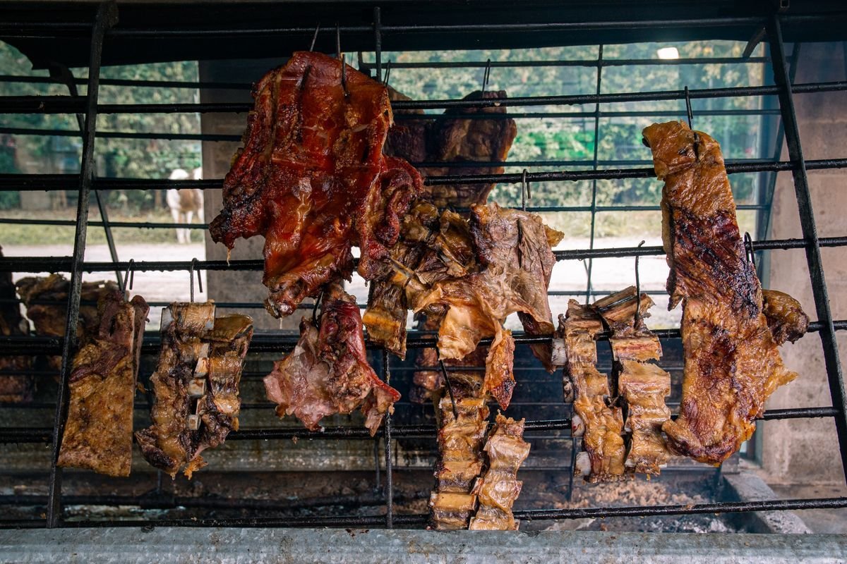 Asado Cage Pork Ribs over Hardwood Coals