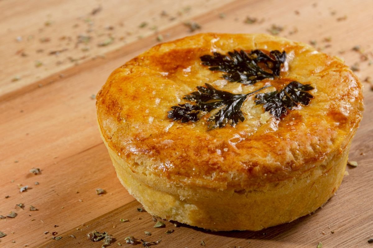 Beef and Onion Pie with Parsley Crust