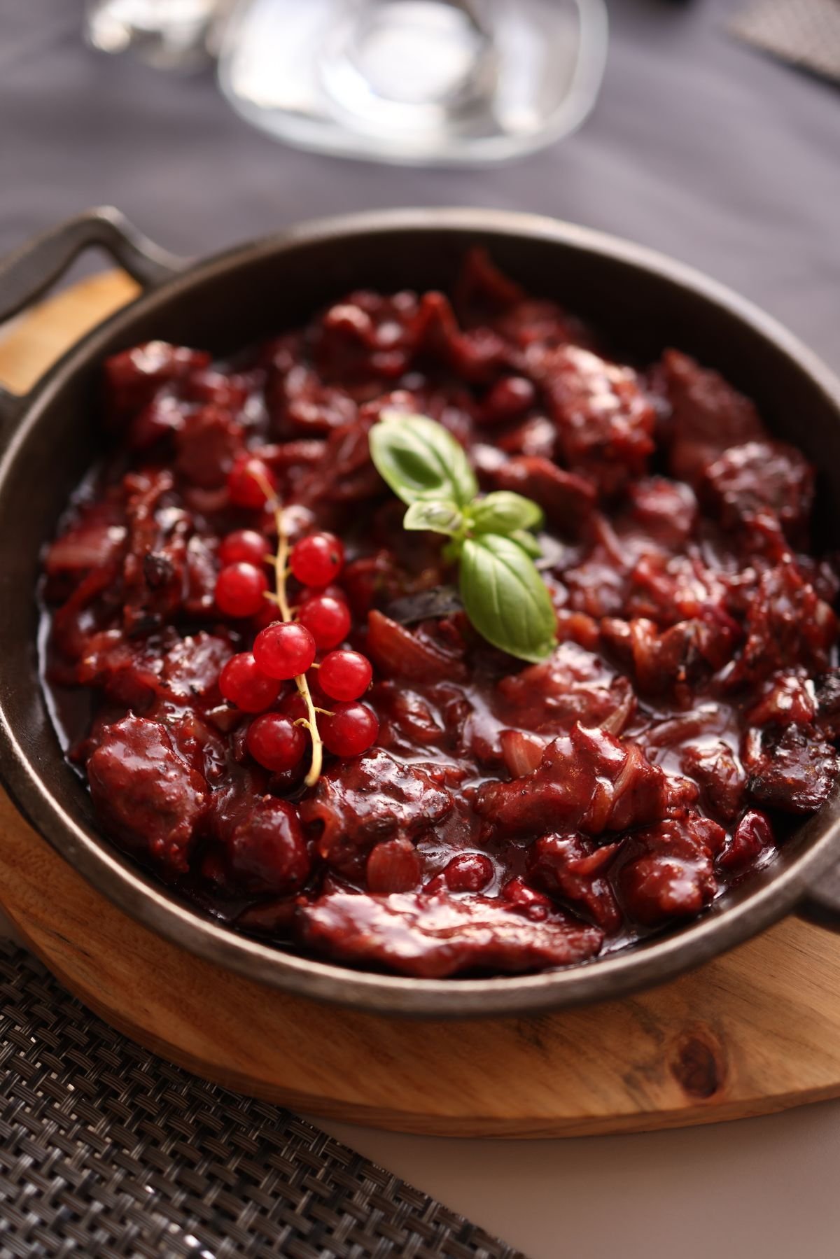 Beef Stew with Red Currants and Basil