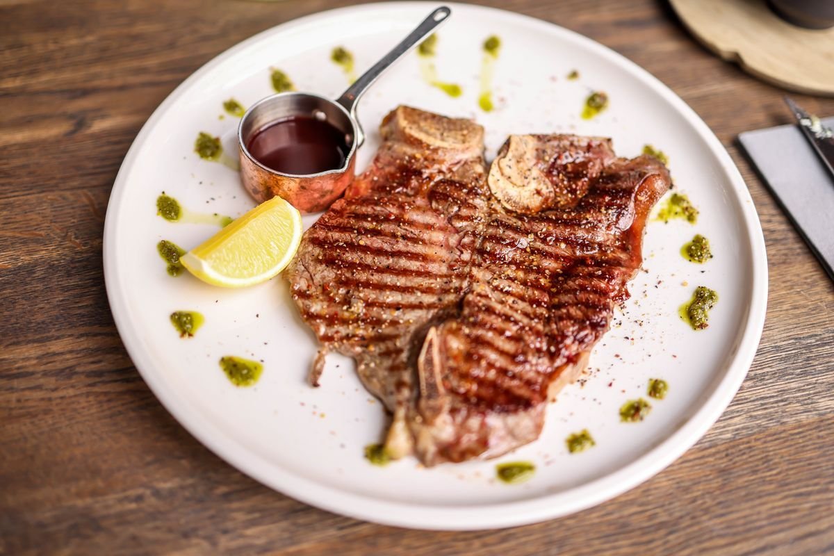 Bistecca alla Fiorentina with Lemon and Basil Oil