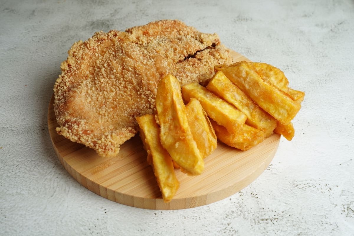Chicken Milanesa with Thick-Cut Fries