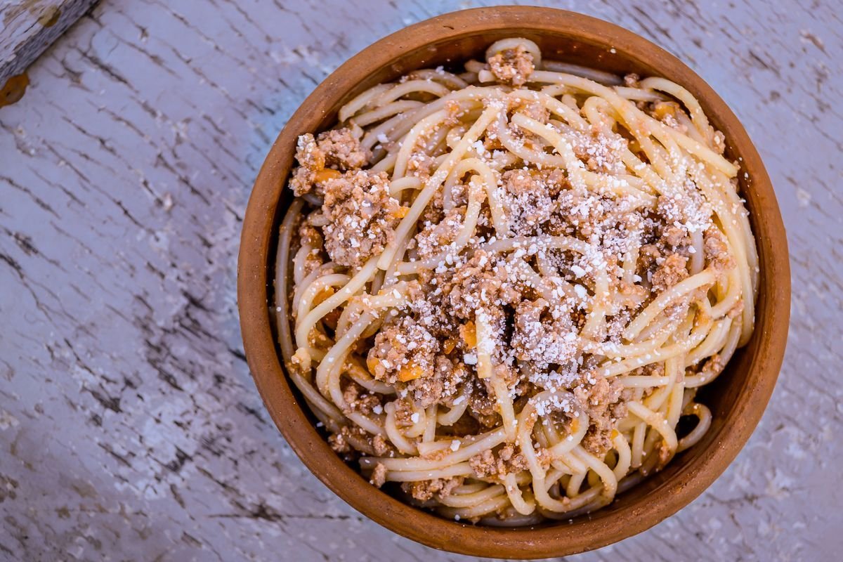 Classic Spaghetti Bolognese with Parmesan