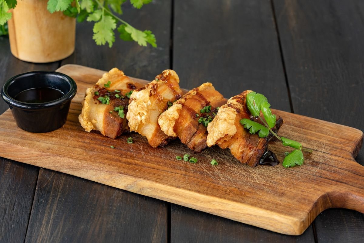 Crackling Pork Belly Bites with Soy Dip