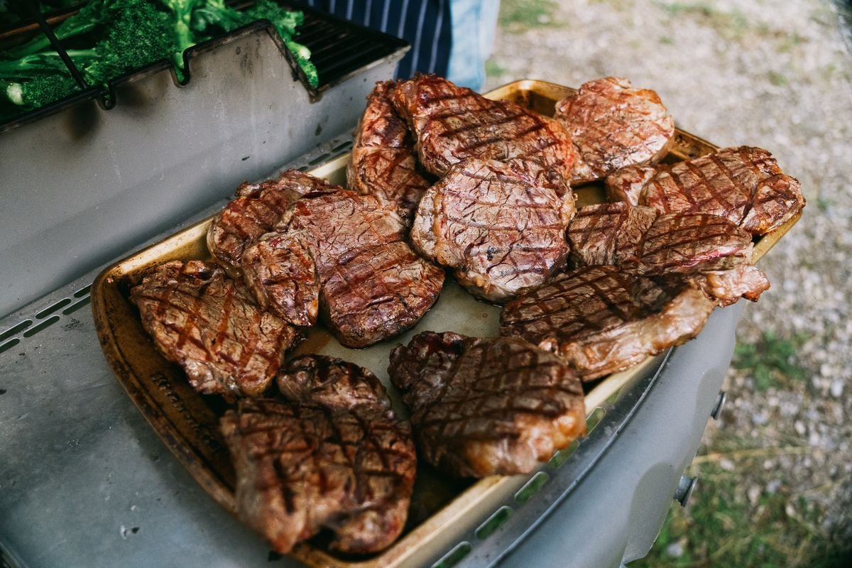 Crosshatch-Grilled Chuck Eye Steaks for a Crowd