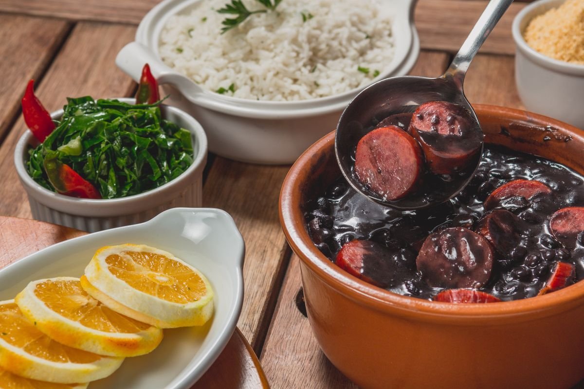 Feijoada with Linguica, Collards and Orange