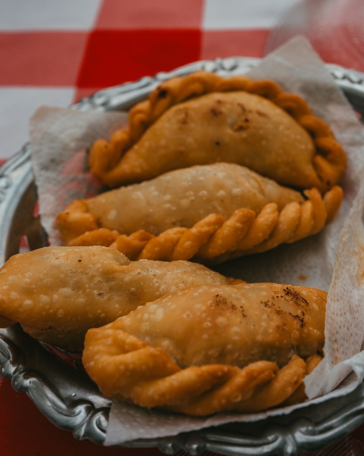 Fried Chicken Empanadas with Braided Edges
