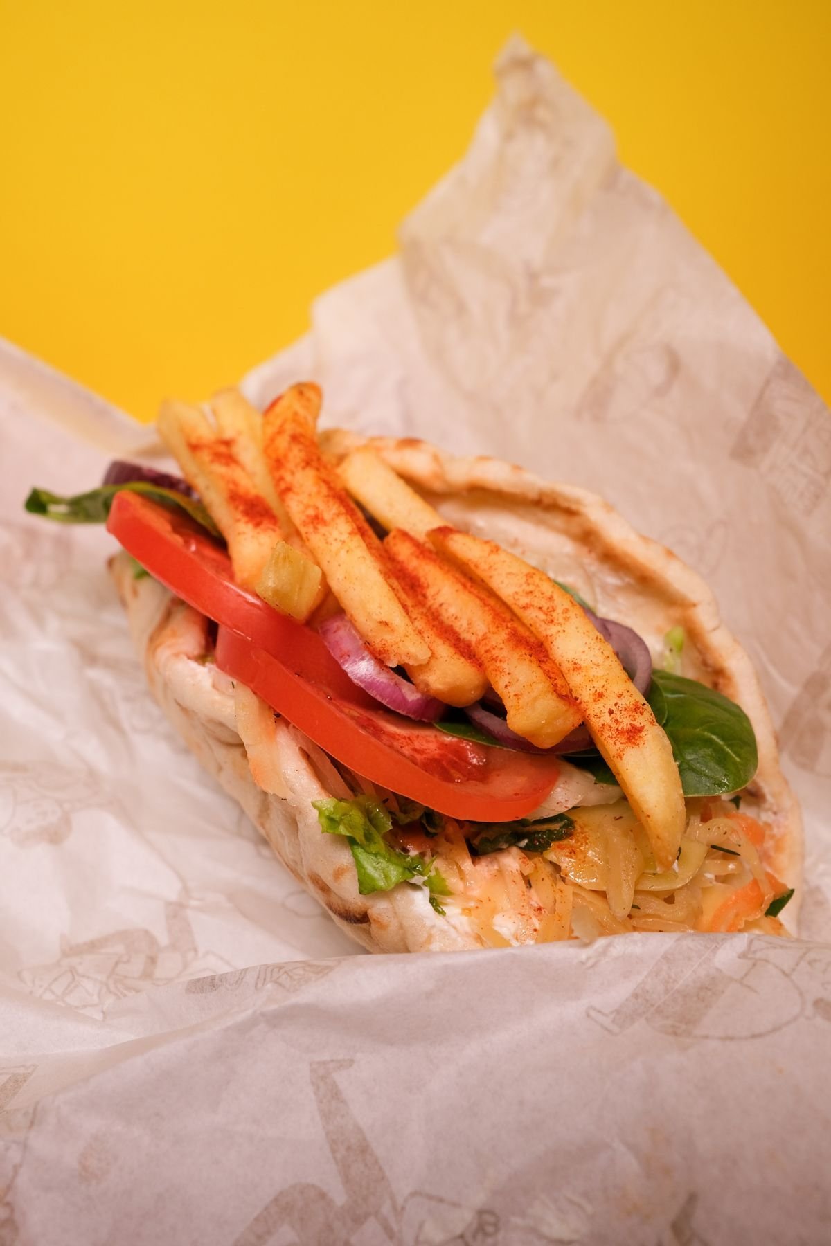Greek Pork Gyro Pita with Fries