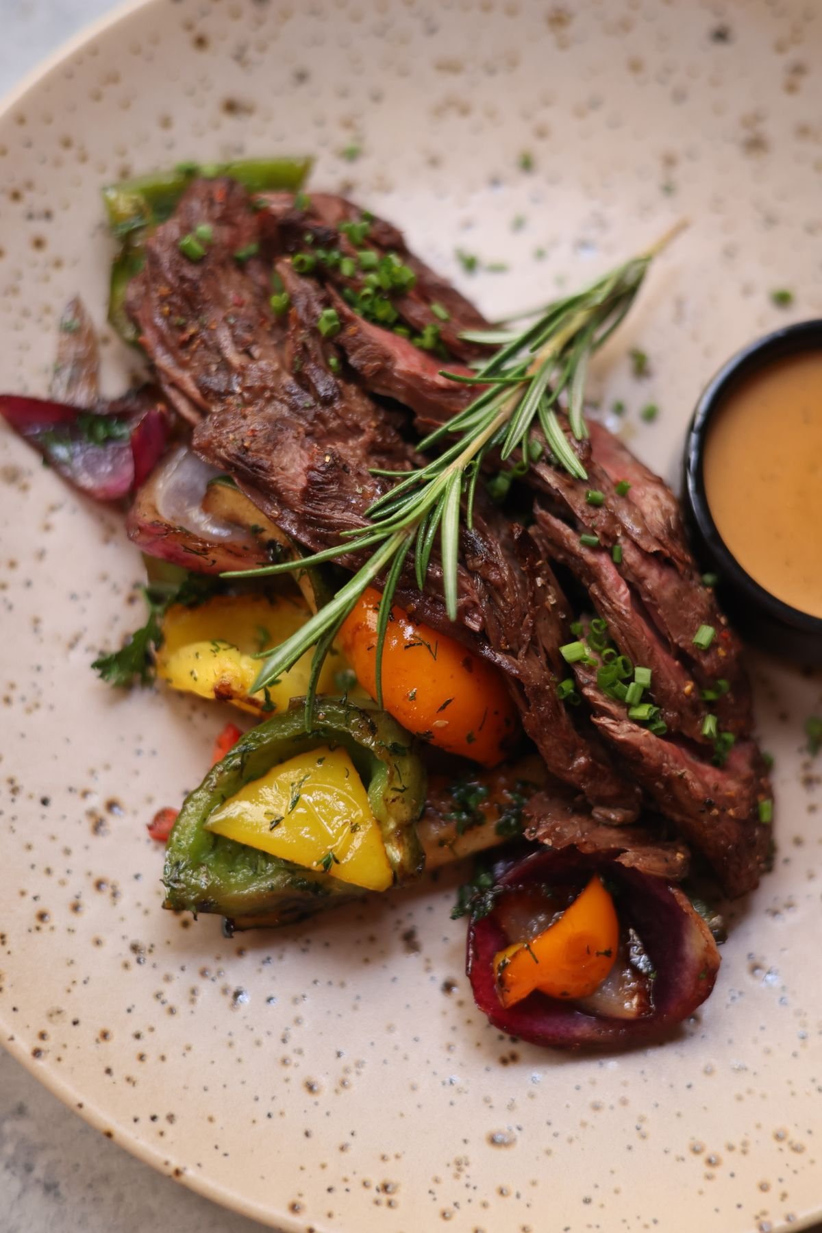 Grilled Butterflied Lamb with Rosemary Vegetables