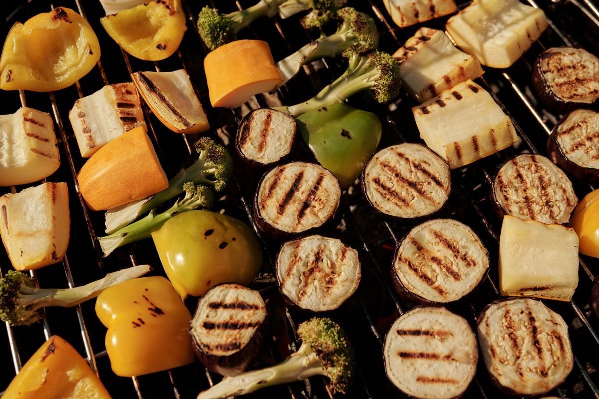 Grilled Eggplant, Halloumi and Pepper Platter