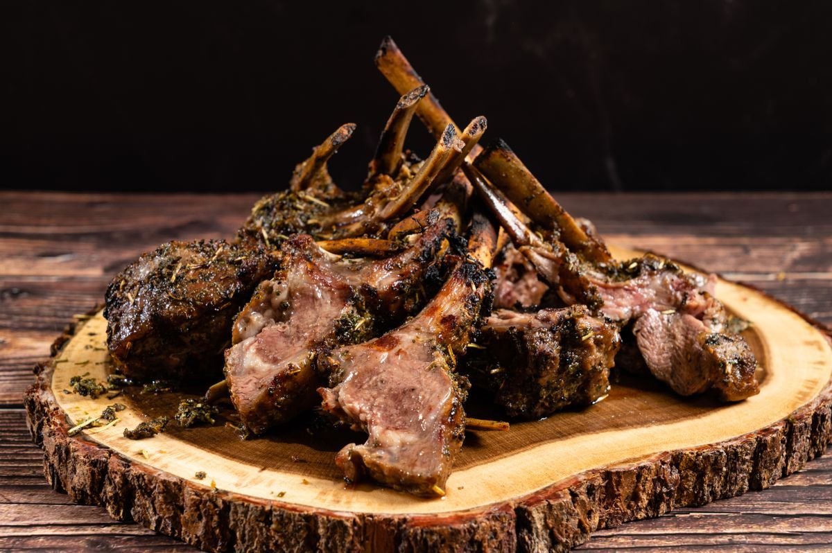 Herb-Crusted Lamb Chops on the Board