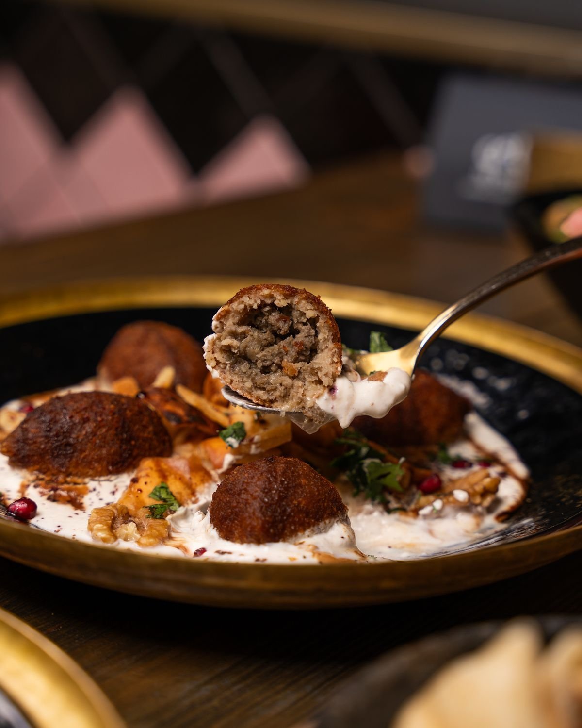 Icli Kofte on Garlic Yogurt