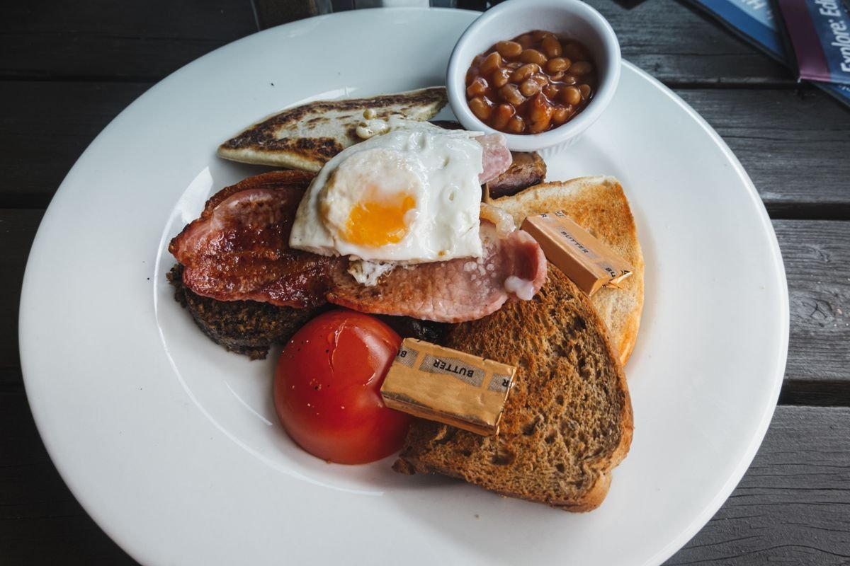 Irish Breakfast with Rashers and Black Pudding