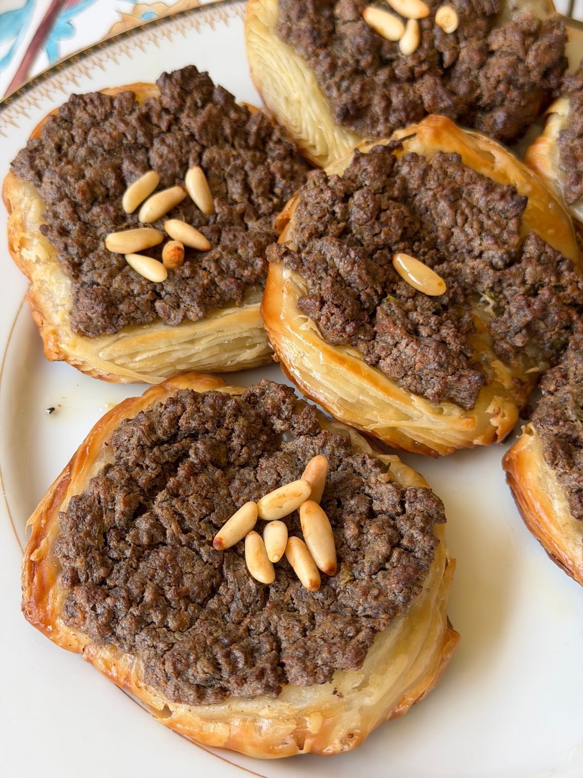 Lebanese Sfiha with Pine Nuts