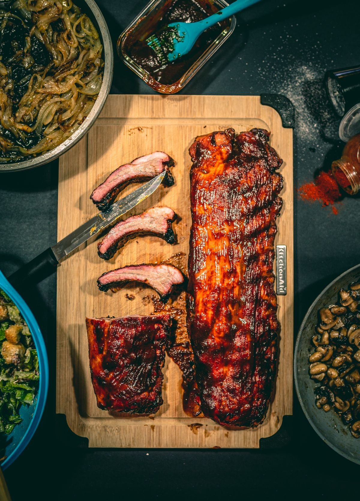 Memphis-Style Sauced Baby Backs on the Board