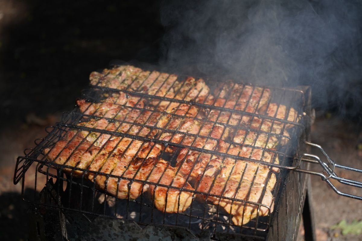 Paprika Chicken Thighs in a Grill Basket