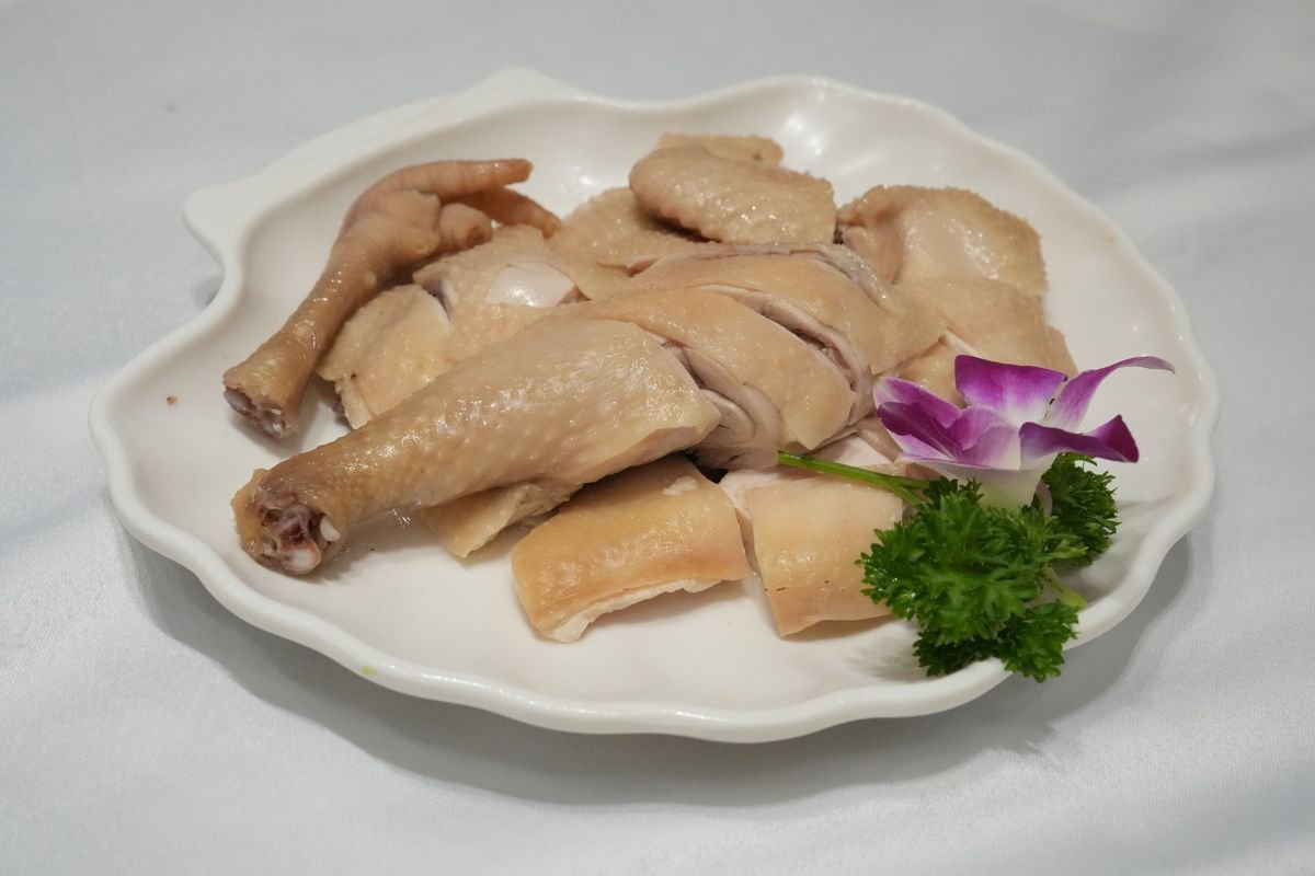 Poached White Cut Chicken with Ginger Scallion Oil