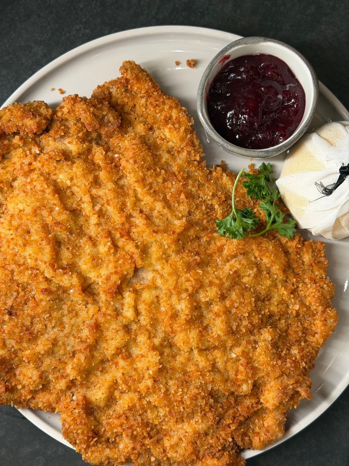 Pork Schnitzel with Lingonberry Jam