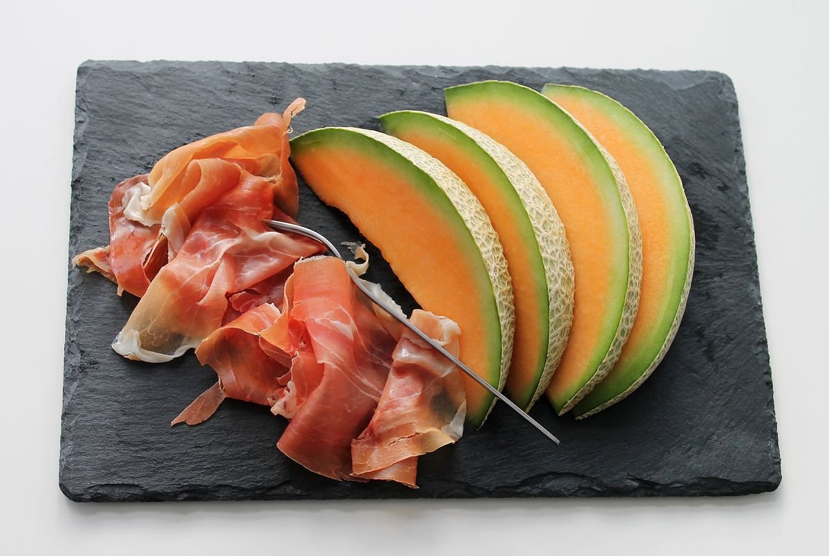 Prosciutto and Cantaloupe on Slate