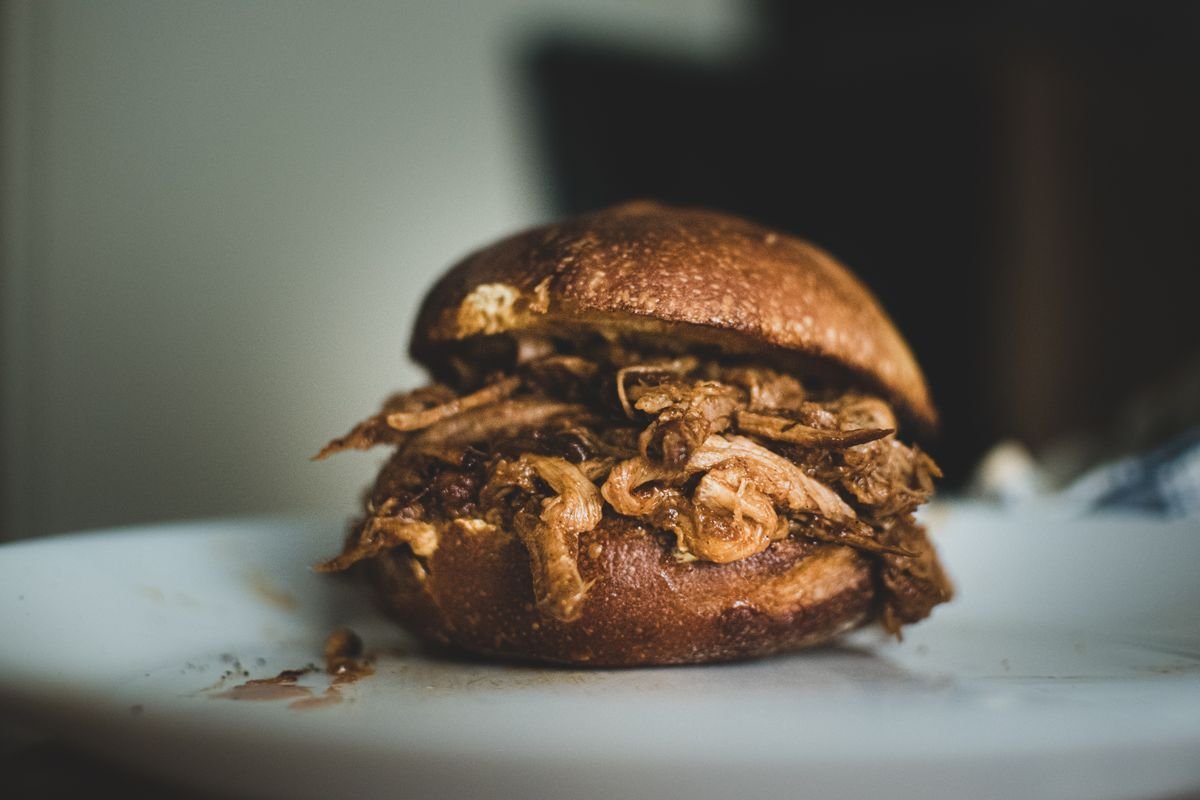Pulled Pork Sandwich with Crispy Onions