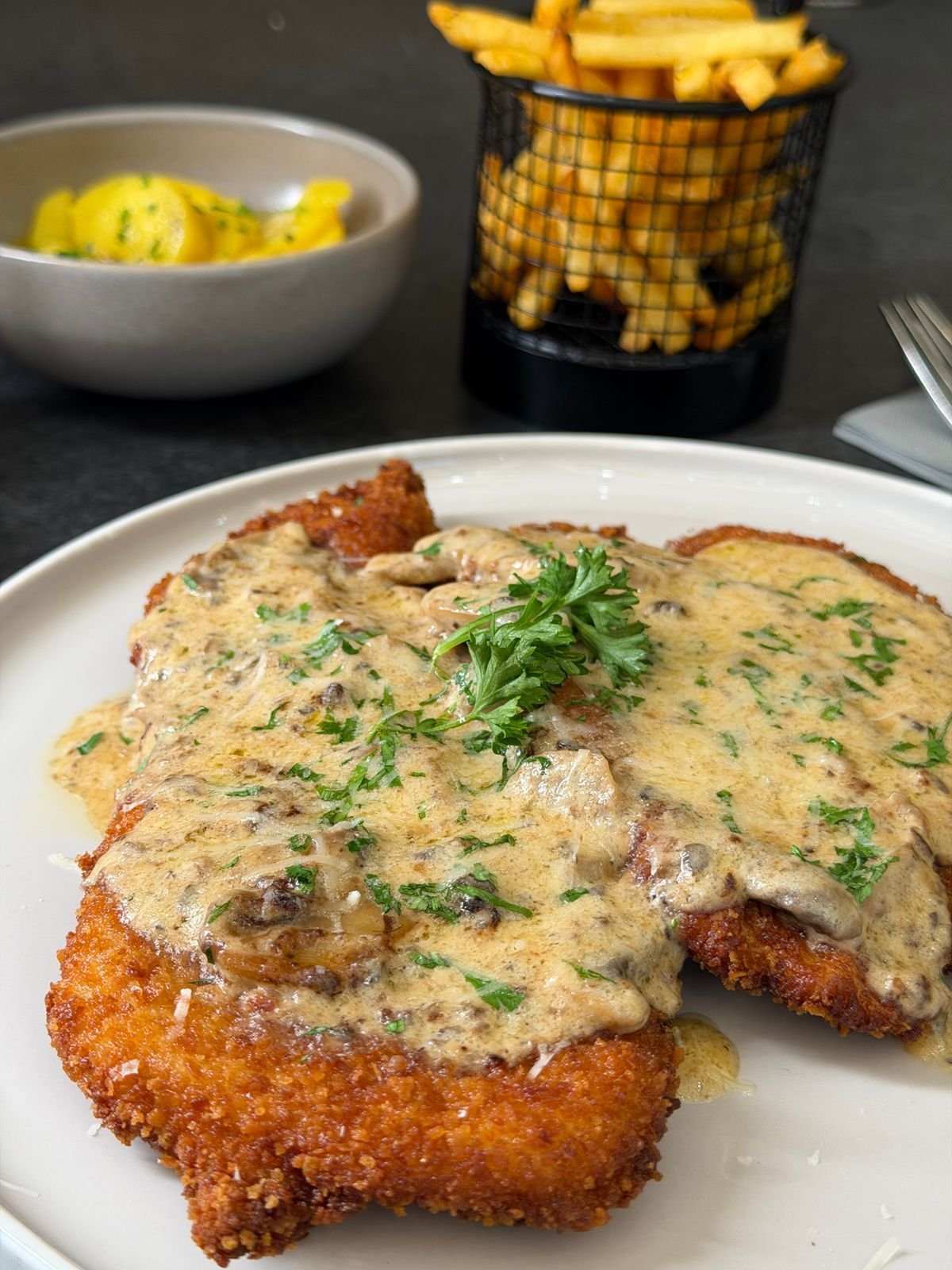 Rahmschnitzel with Creamy Herb Sauce