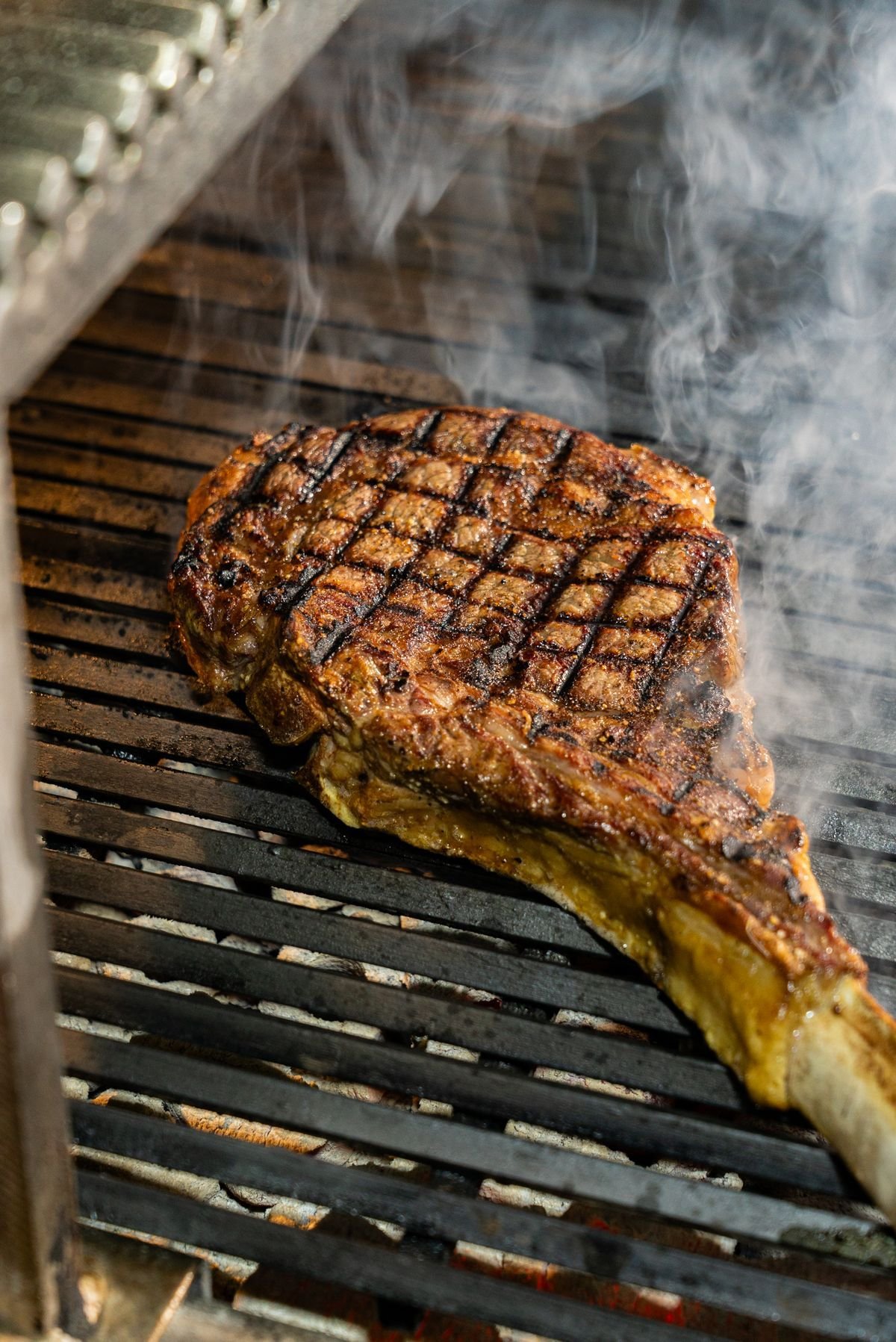 Reverse-Seared Tomahawk on a Two-Zone Grill