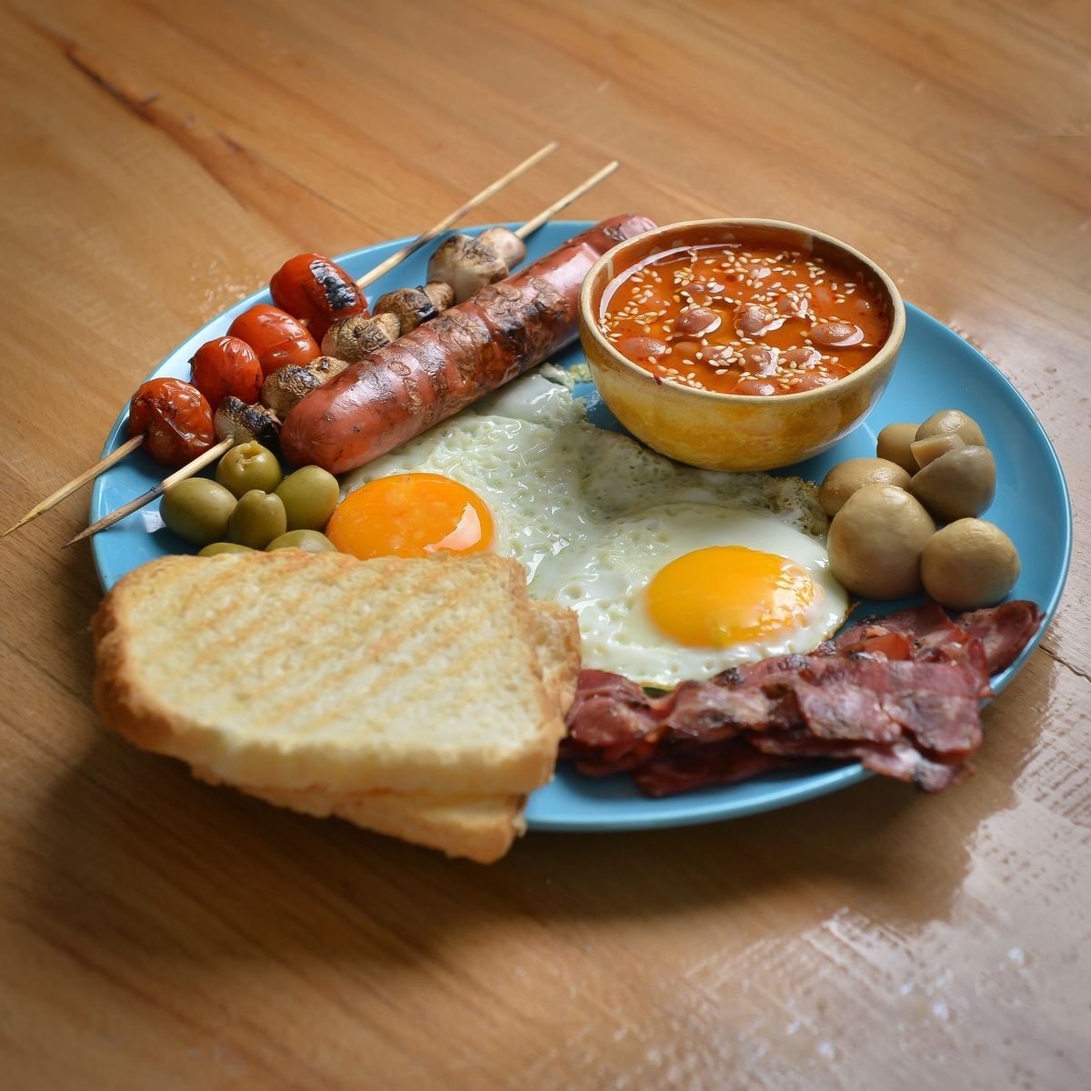Sausage Skewer Breakfast Plate