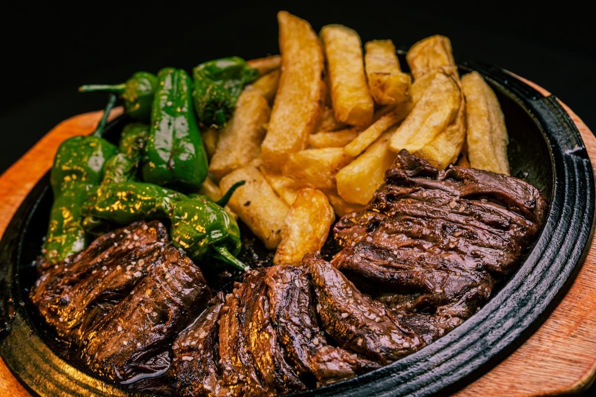 Sizzling Skirt Steak with Blistered Padron Peppers