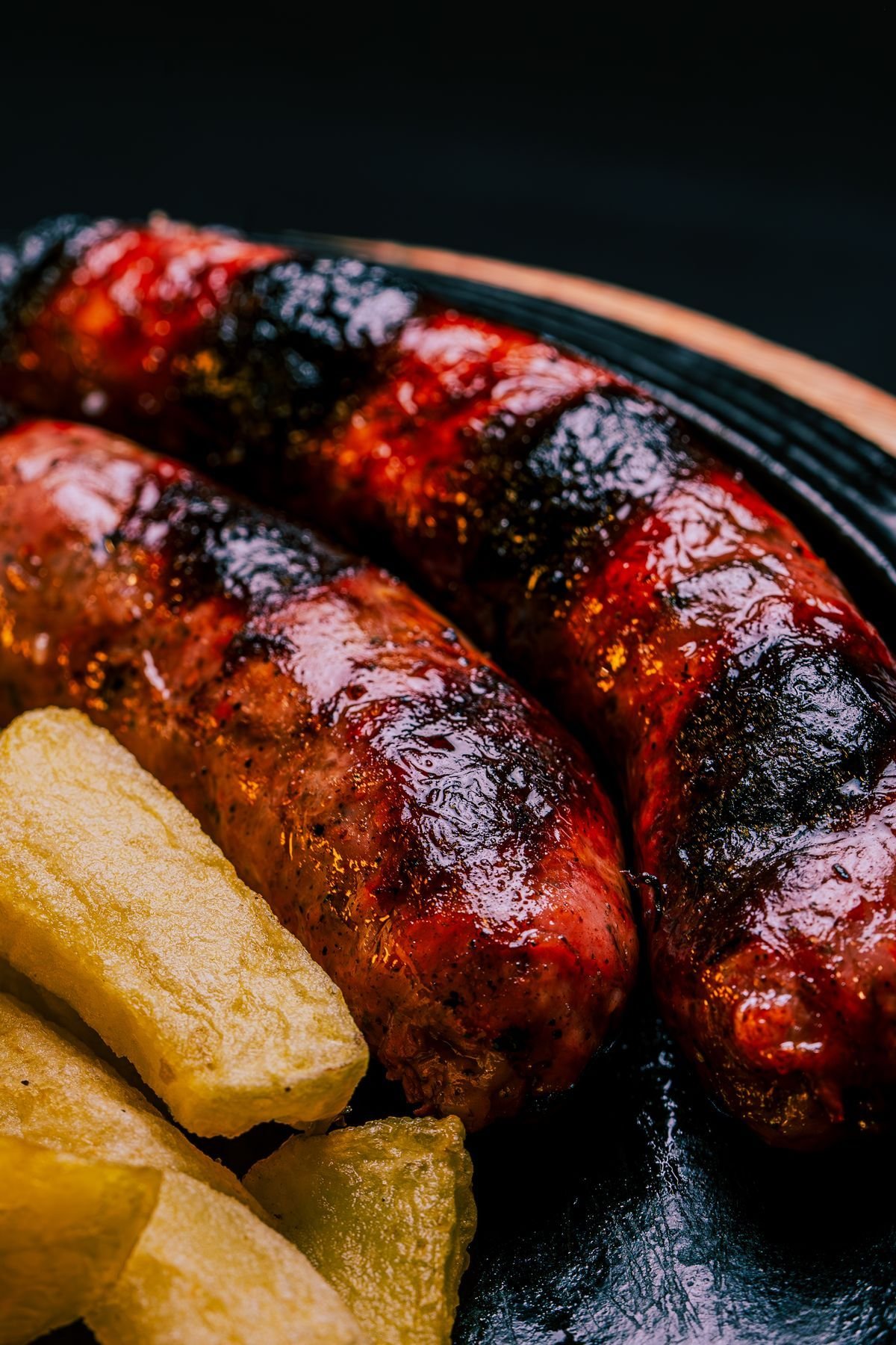 Skillet Chorizo Criollo with Fried Yuca