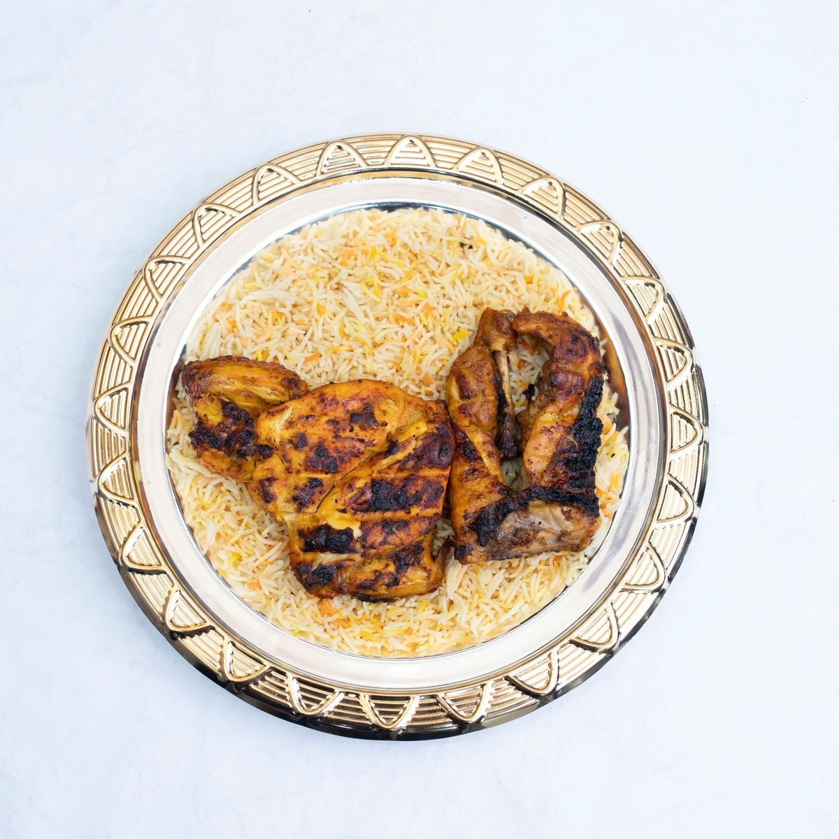 Smoky Chicken Mandi over Spiced Rice