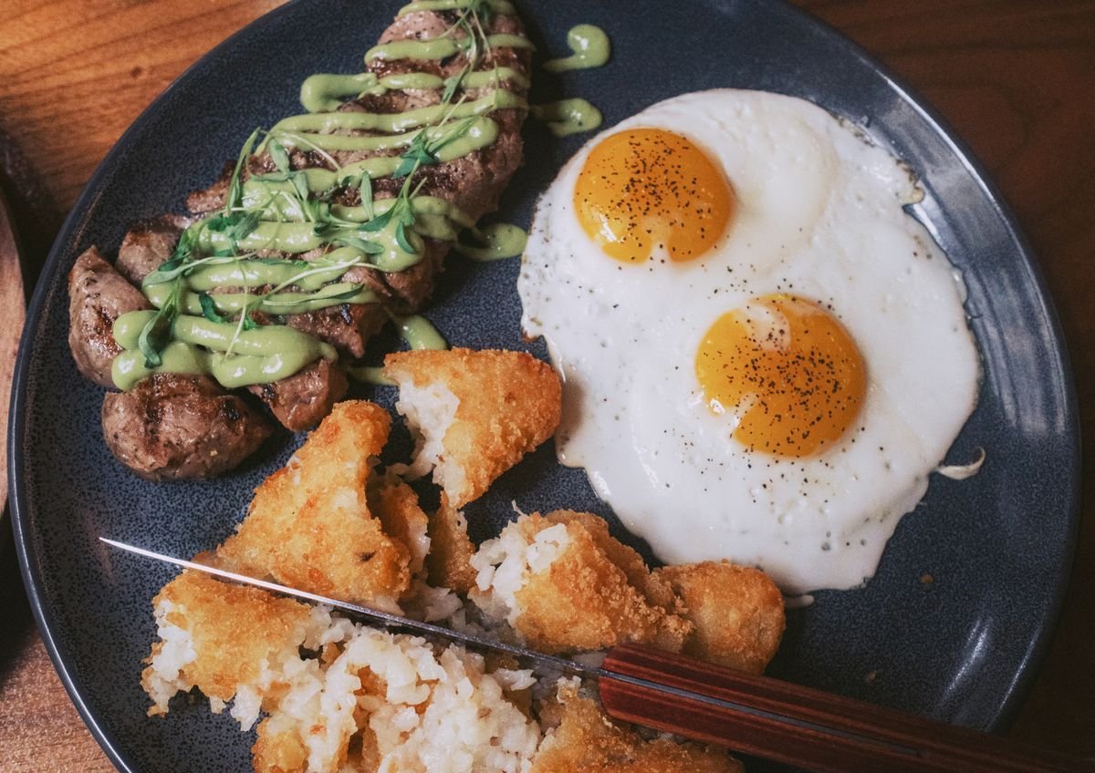 Steak and Eggs with Avocado Crema
