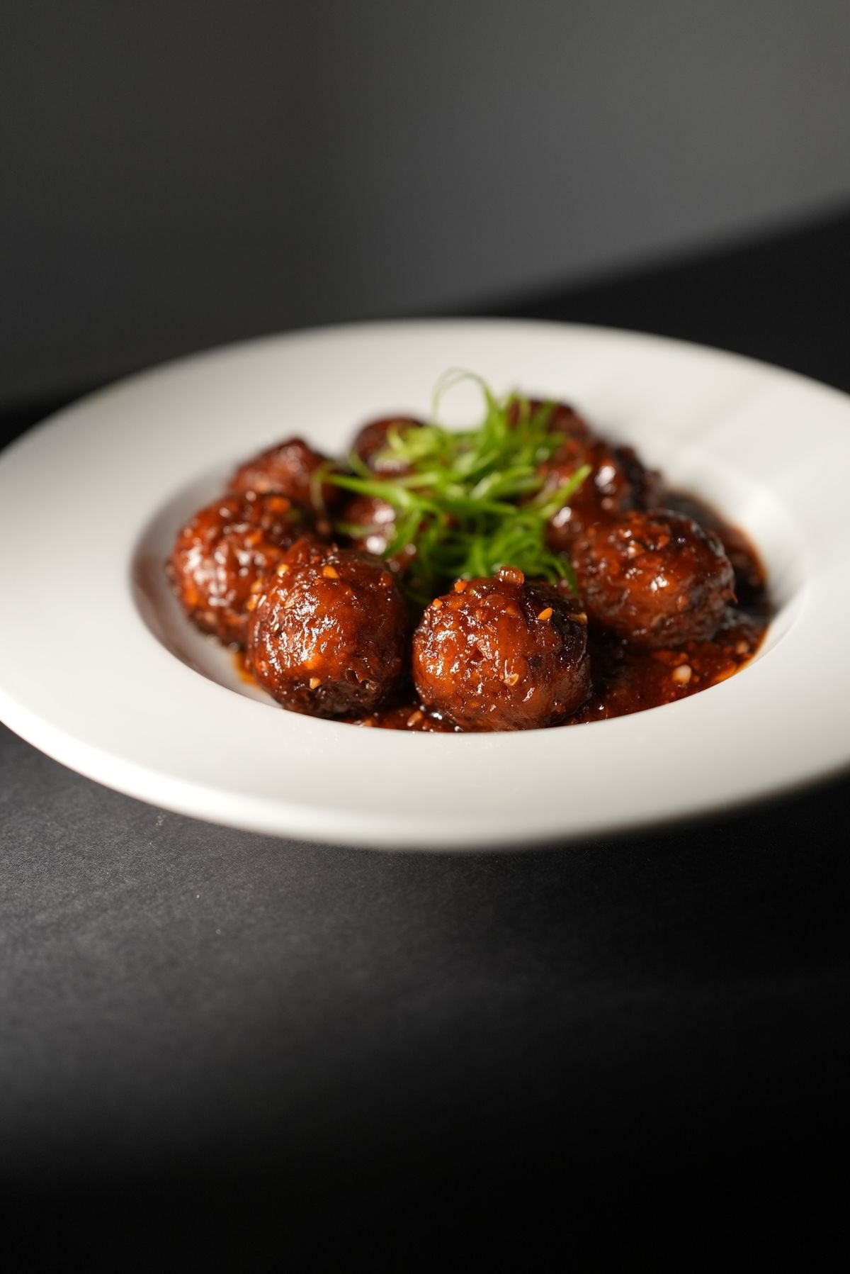 Sticky Gochujang Beef Meatballs