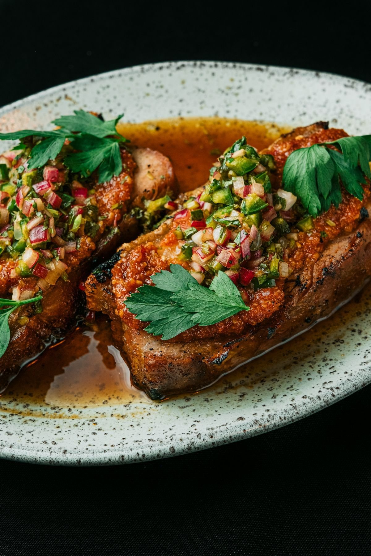 Thick-Cut Pork Chops with Salsa Verde