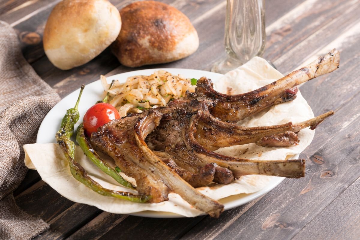 Turkish Grilled Lamb Chops on Lavash