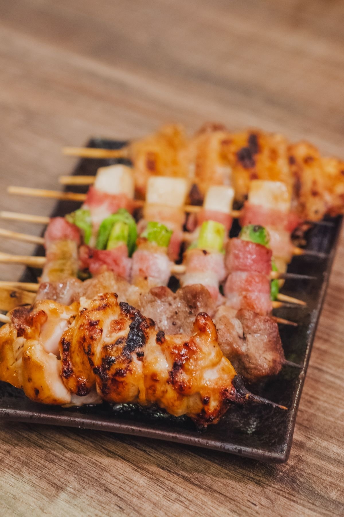 Yakitori Negima and Bacon-Wrapped Skewers